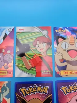 Pokemon Topps Card Lot Eevee Chansey Meowth Poliwrath TV Animation Vintage - Image 5