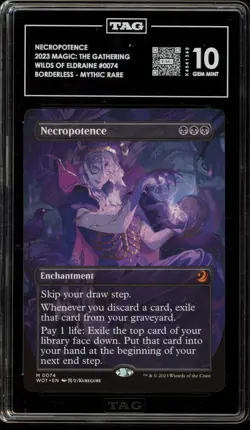 Magic MTG Necropotence Wilds of Eldraine Borderless Mythic Rare #0074 TAG 10 - Image 1