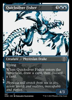 x4 MTG Quicksilver Fisher - Showcase NM-Mint Phyrexia: All Will Be One - Image 1