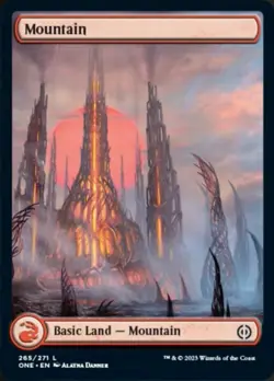 MTG Mountain (265) - Full Art NM-Mint Phyrexia: All Will Be One - Image 1
