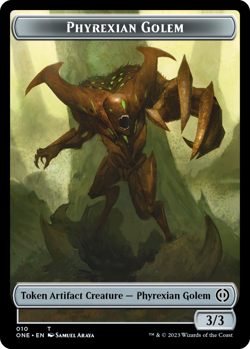 MTG Phyrexian Golem Token NM-Mint Phyrexia: All Will Be One - Image 1