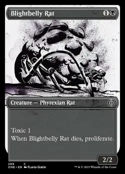 x4 MTG Blightbelly Rat - Showcase NM-Mint Phyrexia: All Will Be One - Image 1