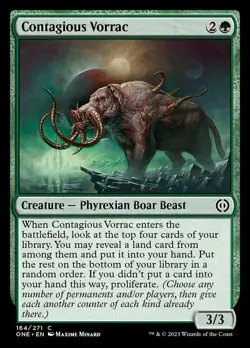 x4 MTG Contagious Vorrac NM-Mint Phyrexia: All Will Be One - Image 1