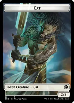MTG Cat Token NM-Mint Phyrexia: All Will Be One - Image 1