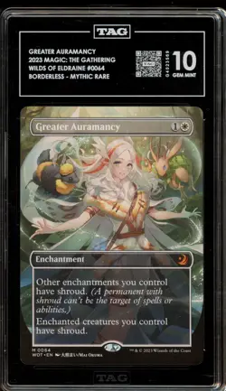 Magic MTG Greater Auramancy Wilds/Eldraine Borderless Mythic Rare #0064 TAG 10 - Image 1