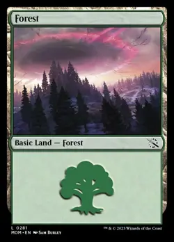 x4 MTG Forest (281) NM-Mint March of the Machine - Image 1