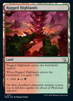 x4 MTG Rugged Highlands NM-Mint March of the Machine - Image 1