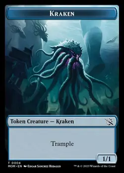 MTG Kraken Token NM-Mint March of the Machine - Image 1