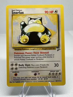 Pokemon Snorlax Base Set 2 30/130 Rare 90 HP Regular English Card - Image 1
