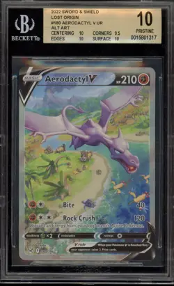 Pokemon Aerodactyl V Lost Origin Full Alt Art #180 BGS 10 Pristine - Image 1