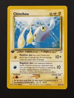 Pokemon Chinchou 42/64 Neo Revelation Basic Regular - Image 1