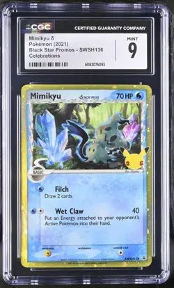 Mimikyu SWSH136 Celebrations Promo Pokemon CGC 9 Mint *093 - Image 1