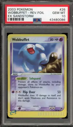 Pokemon Wobbuffet EX Sandstorm Reverse Holo Rare #26 PSA 10 Gem Mint - Image 1