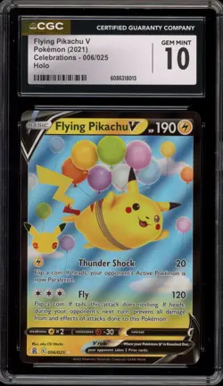 Pokemon Flying Pikachu V Celebrations Holo Ultra Rare #006 CGC 10 Gem Mint - Image 1