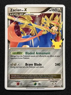 Zacian LV. X SWSH135 SWSH: Sword & Shield Promo Cards Holo Celebrations Pokemon - Image 1