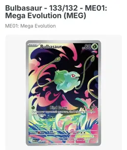 Bulbasaur 133/132 ME01 Mega Evolution Illustration Rare Holo 80 HP Pokemon TCG - Image 1