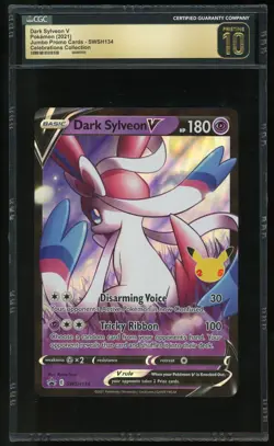 Pokemon TCG Dark Sylveon V SWSH134 Jumbo Promo Holo Celebrations CGC 10 Pristine - Image 1