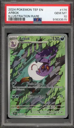 Pokemon Arbok Temporal Forces Illustration Rare #176 PSA 10 Gem Mint - Image 1
