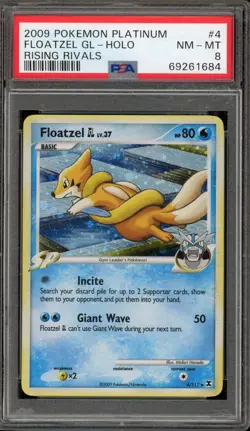 Pokemon Floatzel GL Rising Rivals Holo Rare #4 PSA 8 - Image 1