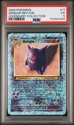 2002 POKEMON LEGENDARY COLLECTION #11 GENGAR-REVERSE FOIL PSA 5 - Image 1