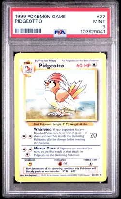 1999 Pokemon Game #22 Pidgeotto PSA 9 - Image 1