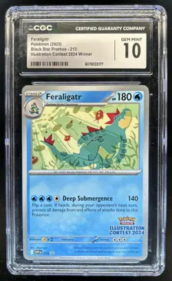 2025 Pokemon SV Black Star Promos Feraligatr #213 CGC 10 - Image 1