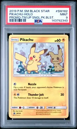 2019 POKEMON SM BLACK STAR PROMO TEAM UP SINGLE PACK BLISTERS PIKACHU-HOLO PSA 9 - Image 1