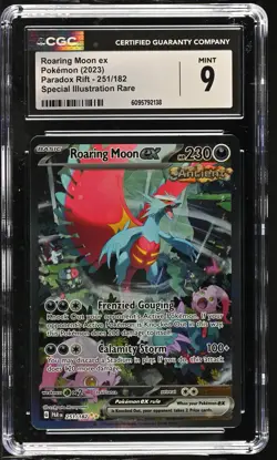 Roaring Moon EX 251/182 Special Illustration Rare Pokemon CGC 9 Mint *138 - Image 1