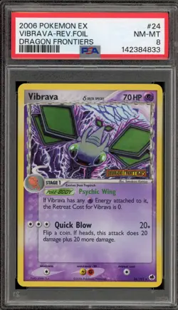 Pokemon Vibrava EX Dragon Frontiers Reverse Holo Rare #24 PSA 8 - Image 1
