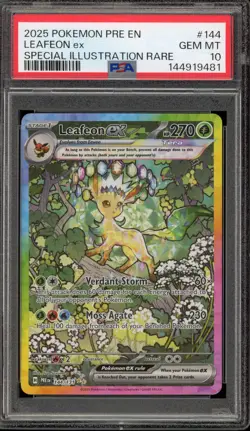Pokemon Leafeon ex Prismatic Evolutions Special Illustration Rare #144 PSA 10 - Image 1