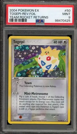 Pokemon Togepi EX Team Rocket Returns Reverse Holo #50 PSA 9 Mint - Image 1