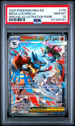 Mega Lucario ex 2025 Pokemon Mega Evolutions Special Illustration Rare PSA 10 - Image 1