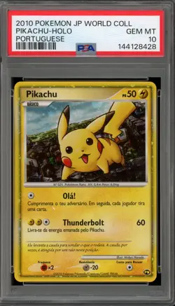 Pokemon Pikachu World Coll. PORTUGUESE Holo PSA 10 Gem Mint - Image 1