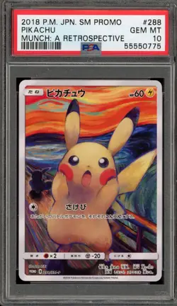 Pokemon Pikachu Scream Munch Retrospective JPN Full Art Promo 288/SM-P PSA 10 - Image 1