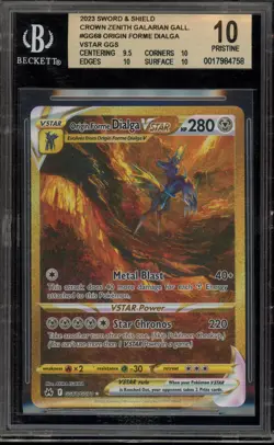 Pokemon Origin Forme Dialga VSTAR Crown Zenith #GG68 DAMAGED SLAB BGS 10 - Image 1