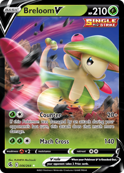 BRELOOM V 006/264 HOLO V RARE FUSION STRIKE POKEMON NM - Image 3