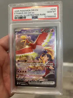 2025 Pokemon Destined Rivals Ethan's Ho-Oh ex #230/182 PSA 10 - Image 1