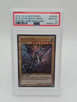 2014 YU-GI-OH! PROMO SHONEN JUMP MAGAZINE #EN068 BLUE-EYES WHITE DRAGON PSA 10 - Image 1