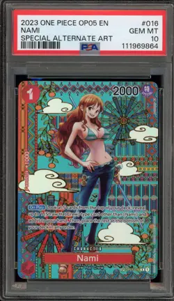 One Piece CCG Nami Special Alternate Art OP01-016 PSA 10 Gem Mint - Image 1