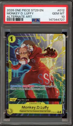 One Piece CCG Monkey.D.Luffy Alternate Art ST29-012 PSA 10 Gem Mint - Image 1