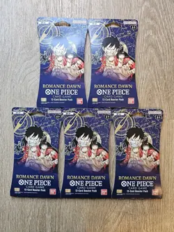 Lot of (5) - One Piece Romance Dawn English OP-01 Sleeved Blisters Booster Packs - Image 2