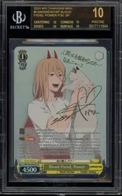 Weiss Schwarz Blood Fiend Power Chainsaw Man CSM/S96-E001SP BGS 10 BLACK LABEL - Image 1