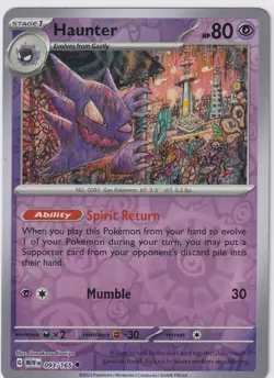 Haunter (Reverse Holo) 93/165 - SV: Scarlet & Violet 151 - Pokemon TCG - NM/M - Image 1