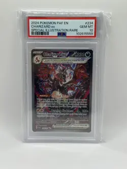 2024 POKEMON PAF EN-PALDEAN FATES SPECIAL ILLUSTRATION RARE CHARIZARD EX PSA 10 - Image 1