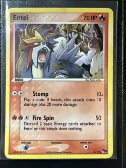 Pokemon TCG: Entei 1/17 POP Series Promos 2 Rare Holo Never Played - Image 1