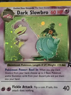 1999 Pokemon Team Rocket Dark Slowbro #12/82 – Holo Rare – Excellent Condition – - Image 1