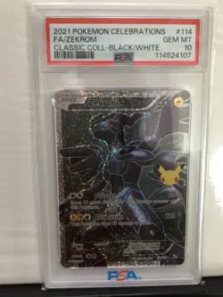 2021 POKEMON CELEBRATIONS FA ZEKROM #114 PSA 10 CLASSIC COLLECTION-BLACK/WHITE - Image 1
