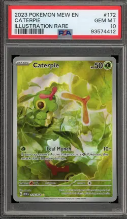 Pokemon Caterpie 151 MEW EN Illustration Rare #172 PSA 10 Gem Mint - Image 1