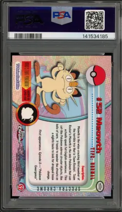 Pokemon Topps Chrome Meowth Spectra #52 PSA 10 Gem Mint - Image 2