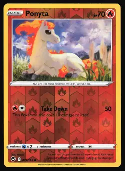 2022 Pokemon Silver Tempest 021/195 Ponyta Reverse Holo Common - Image 1